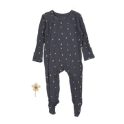 The Printed Snap Romper - Steel Mushroom