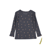 The Printed Long Sleeve Tee - Steel Mushroom
