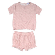STELLA | Girls Petite Fleur Print Waffle Cotton Shorts Set