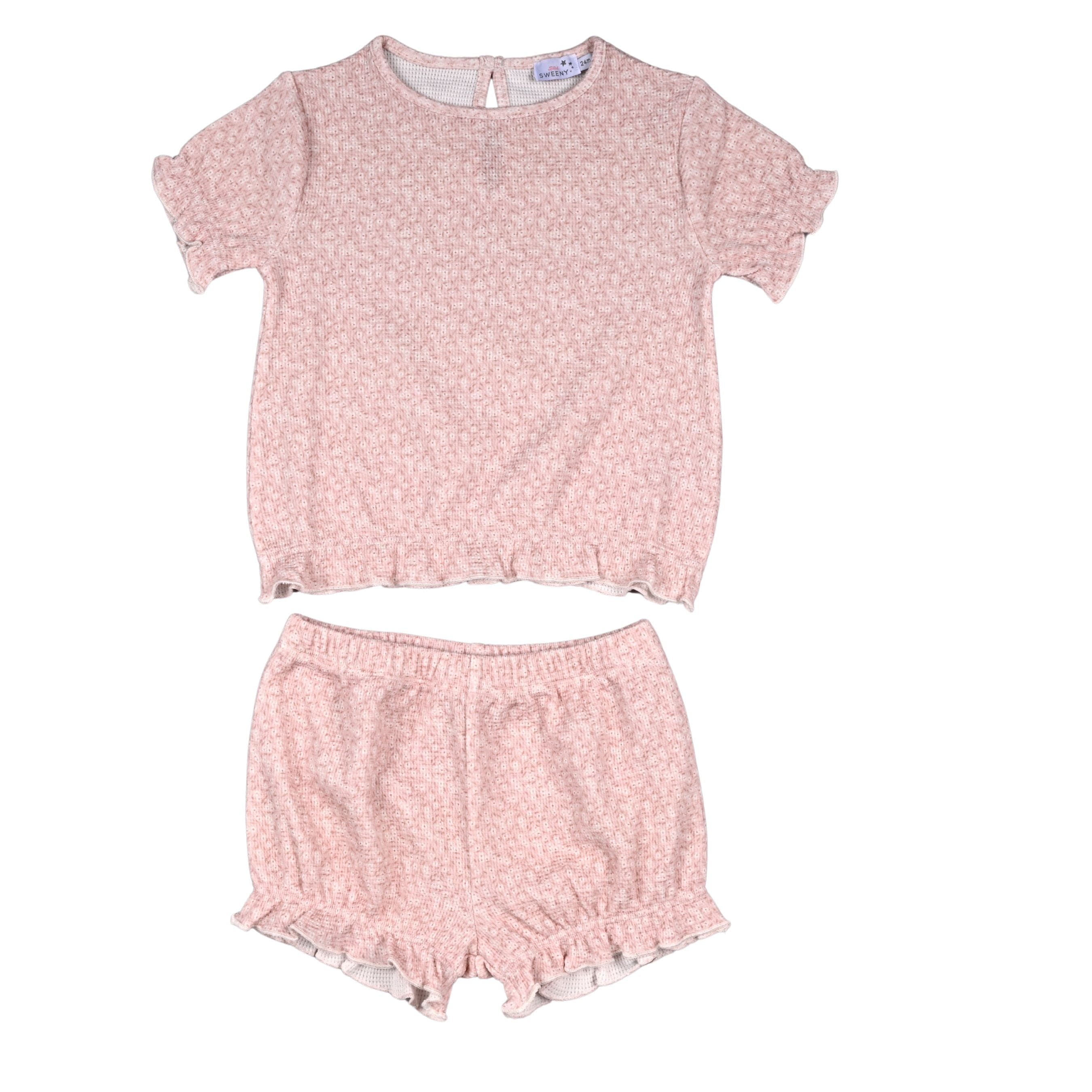 STELLA | Girls Petite Fleur Print Waffle Cotton Shorts Set