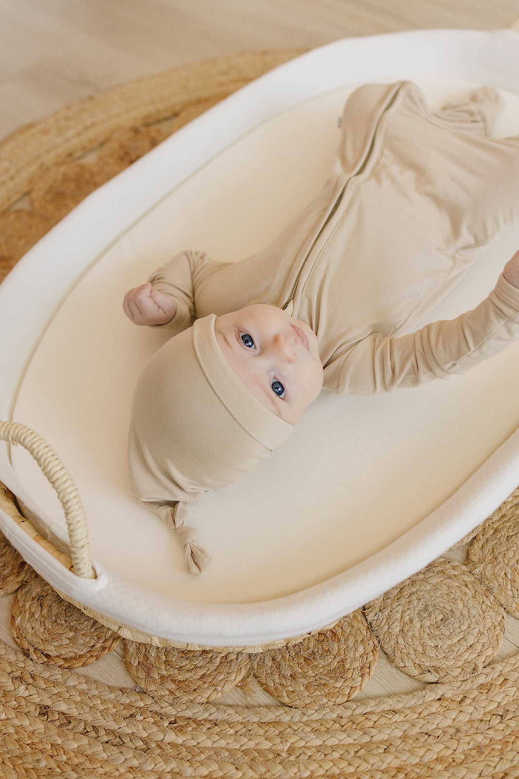 Newborn Baby Knot Hat - Tan
