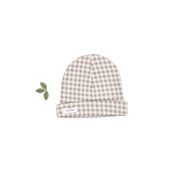 The Printed Hat - Taupe Gingham