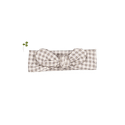 The Printed Headband  - Taupe Gingham