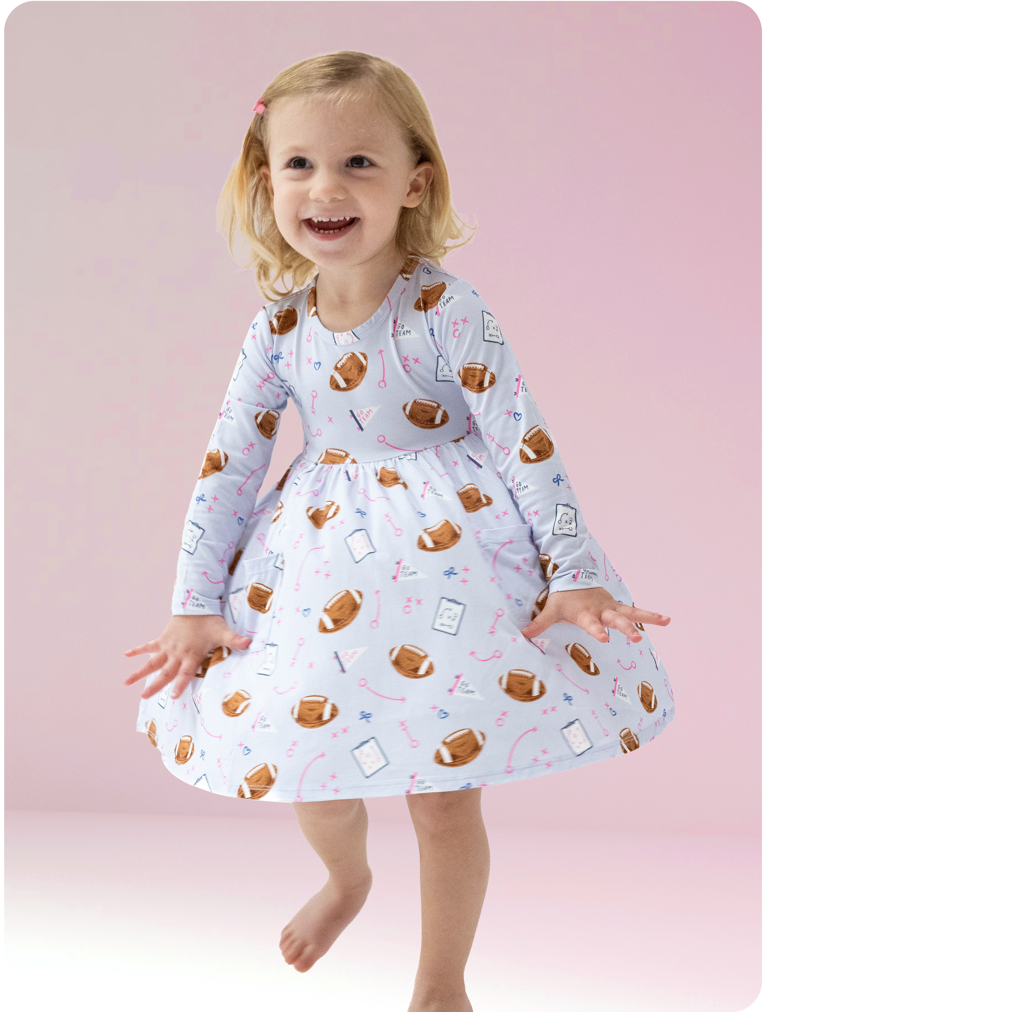 Touchdown Time - Lavender - Twirly Long Sleeve Dress