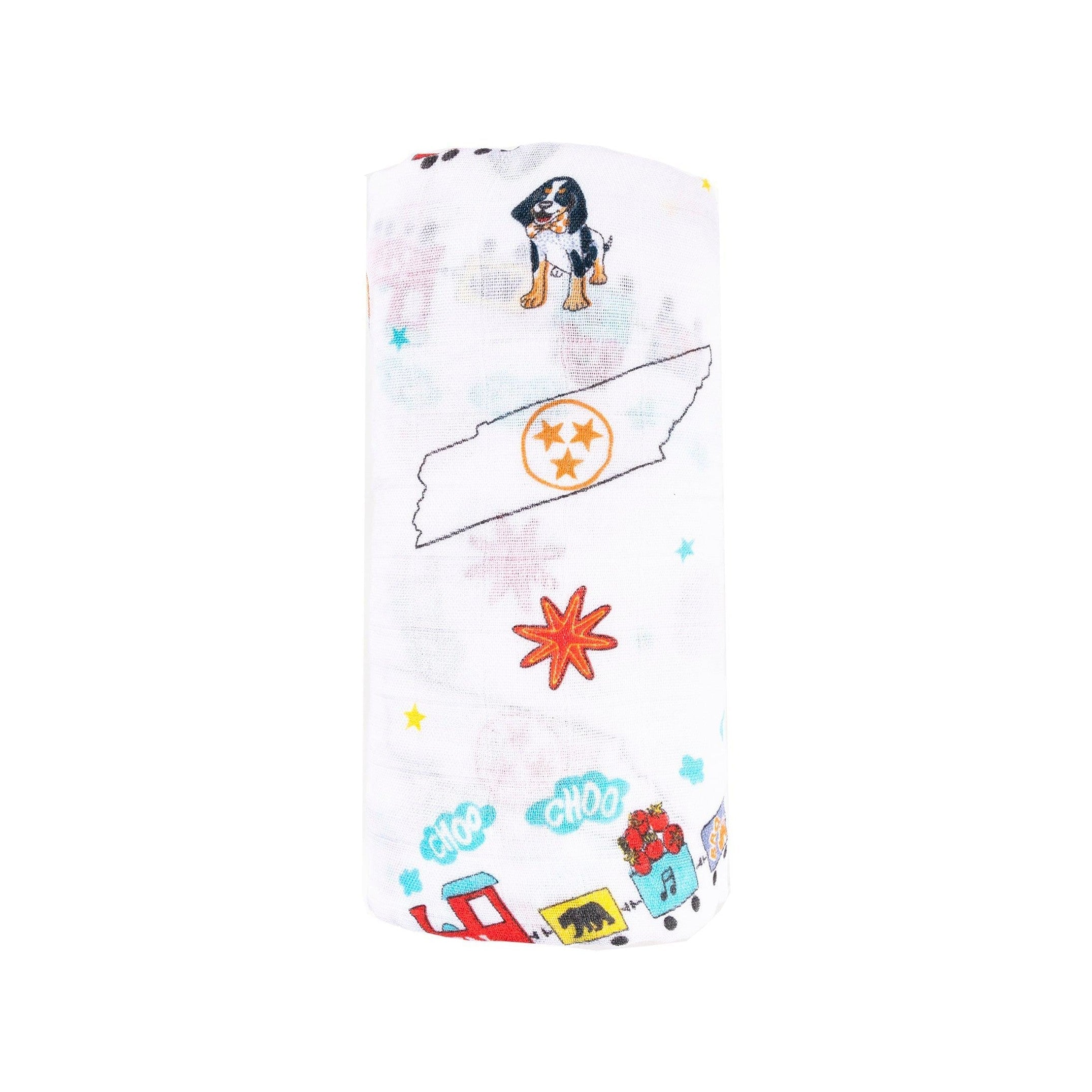 Tennessee Baby Gift Set: Muslin Swaddle & Bib | Organic Cotton