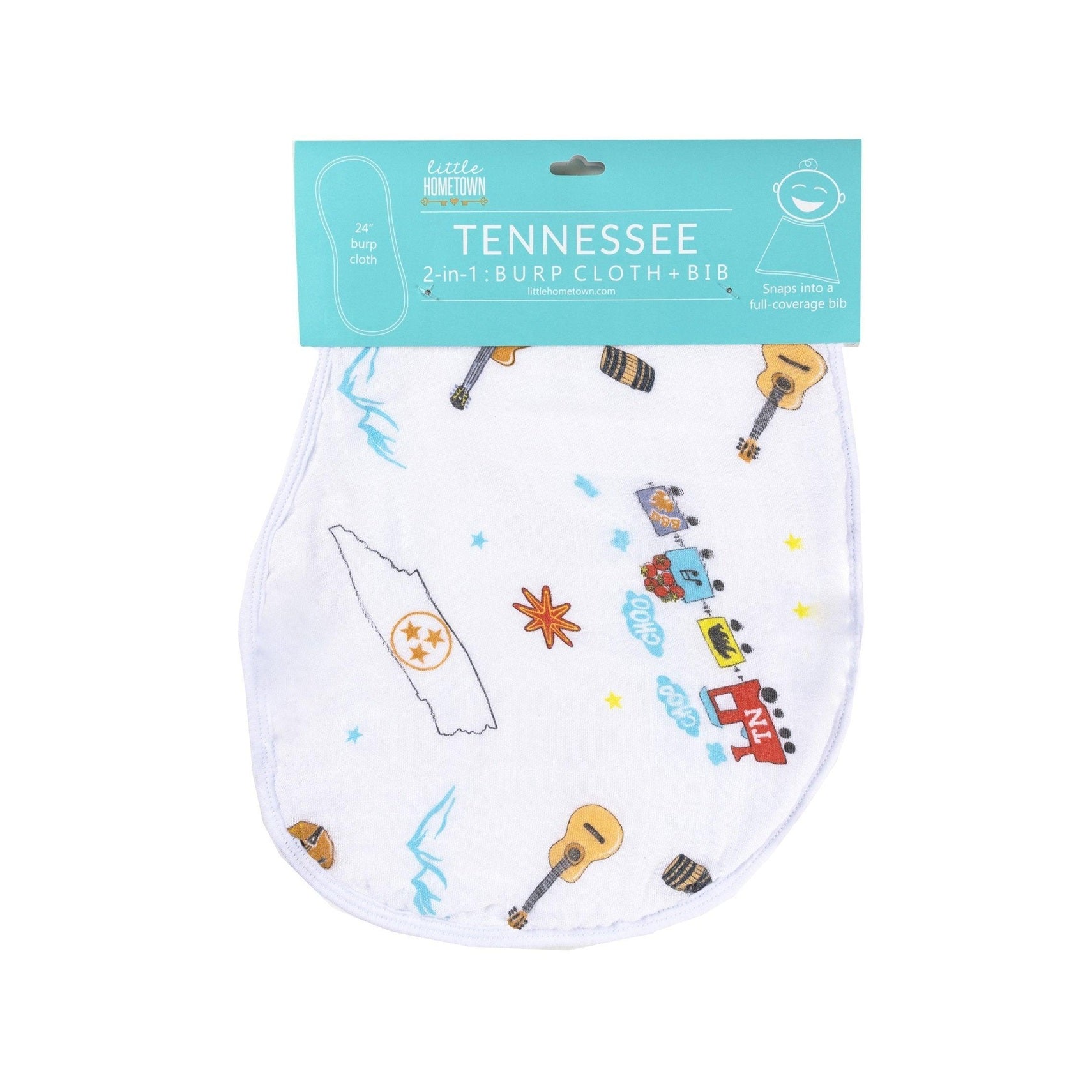 Tennessee Baby Gift Set: Muslin Swaddle & Bib | Organic Cotton