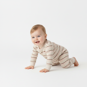 Organic 2-Way Zip Romper - Terra Stripes