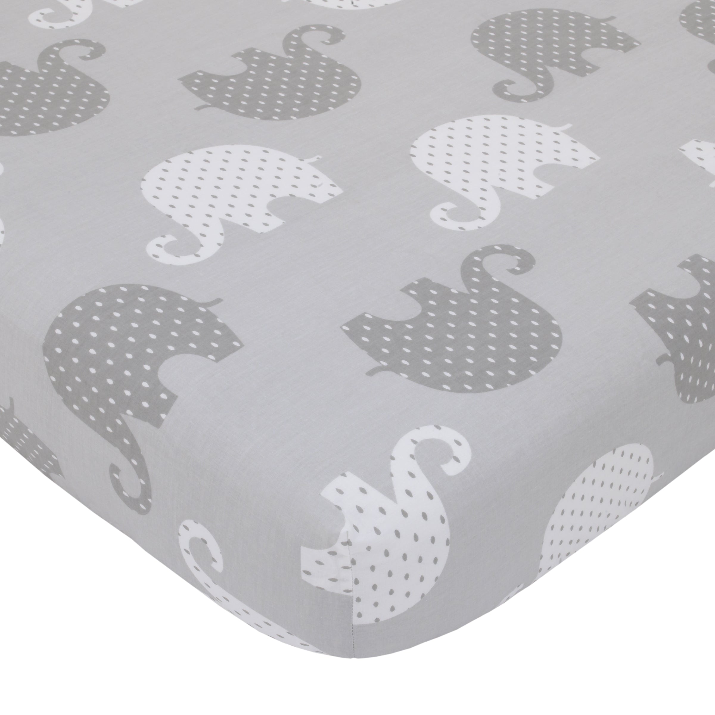 NoJo Dreamer Gray Elephant 8-Piece Nursery Crib Bedding Set