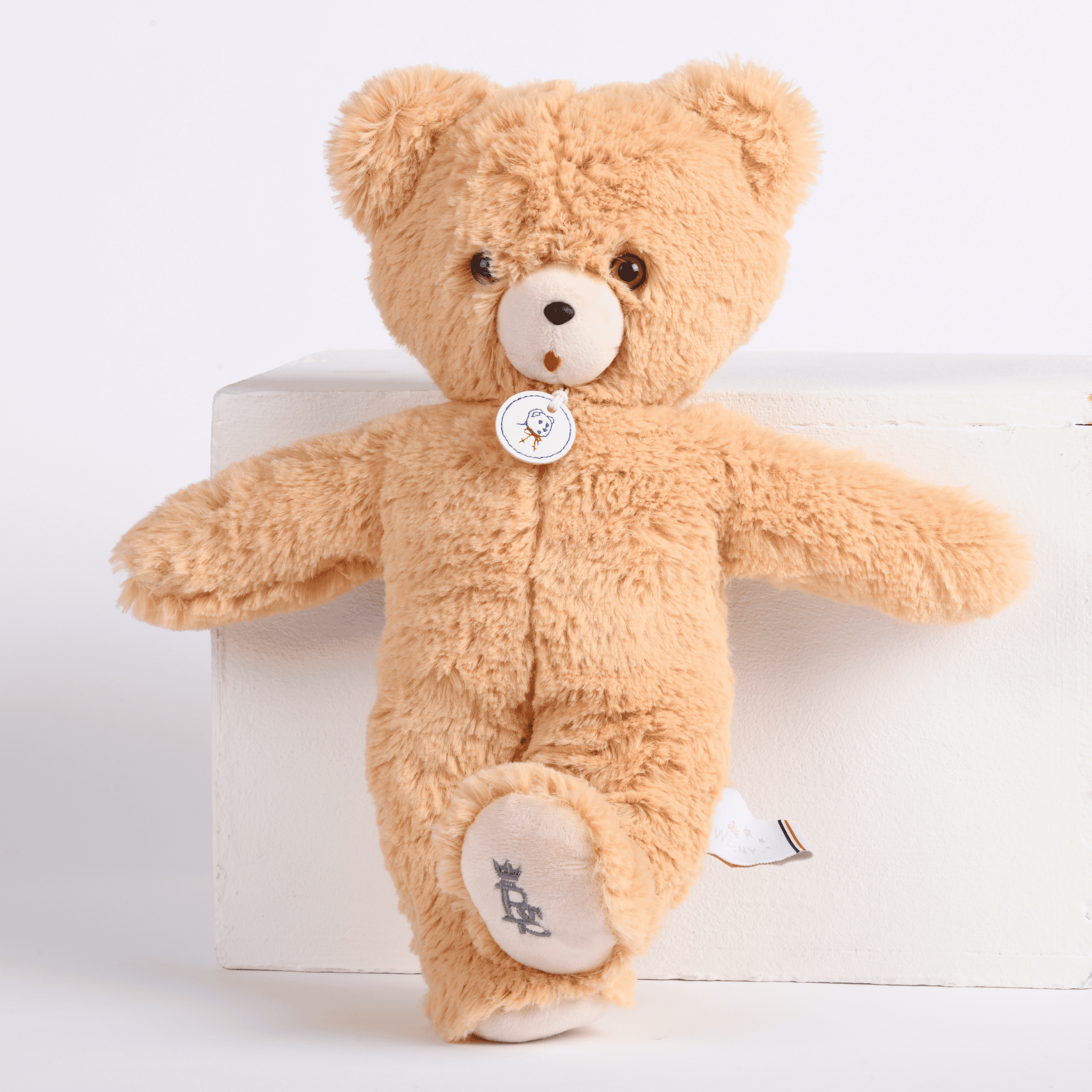 TOINOU | Beige Plush Bear Toy (33cm) - Made in France