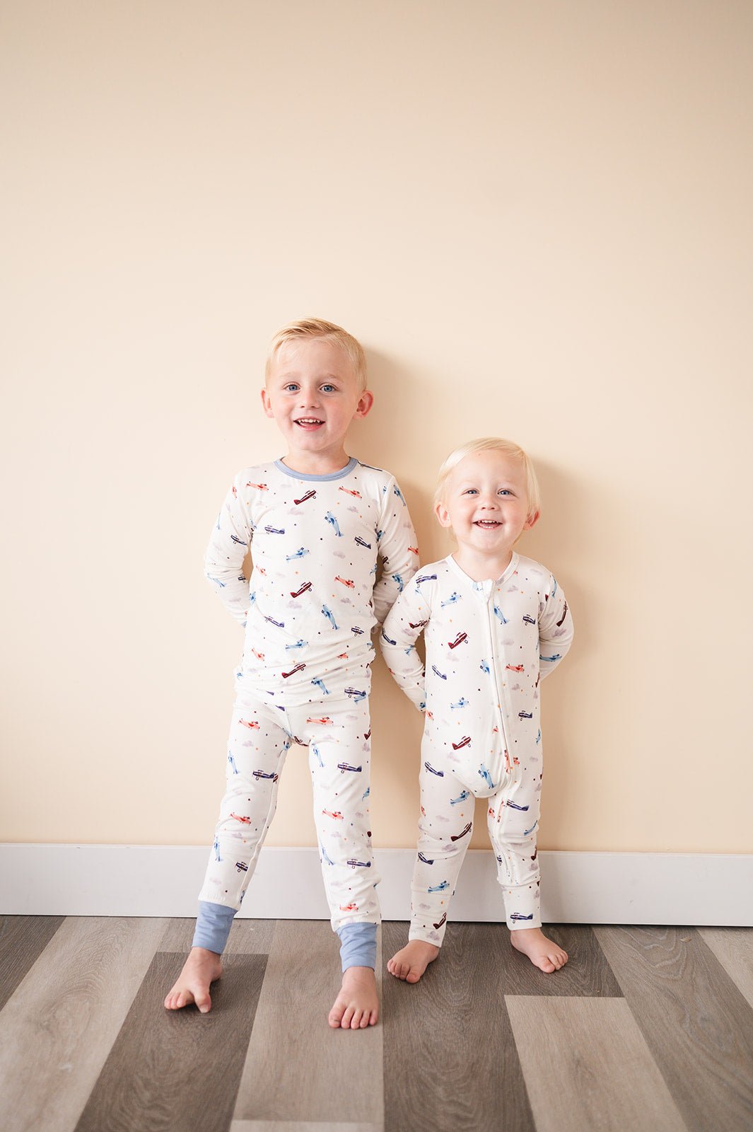 Vintage Airplane Bamboo Kids Pajama Set