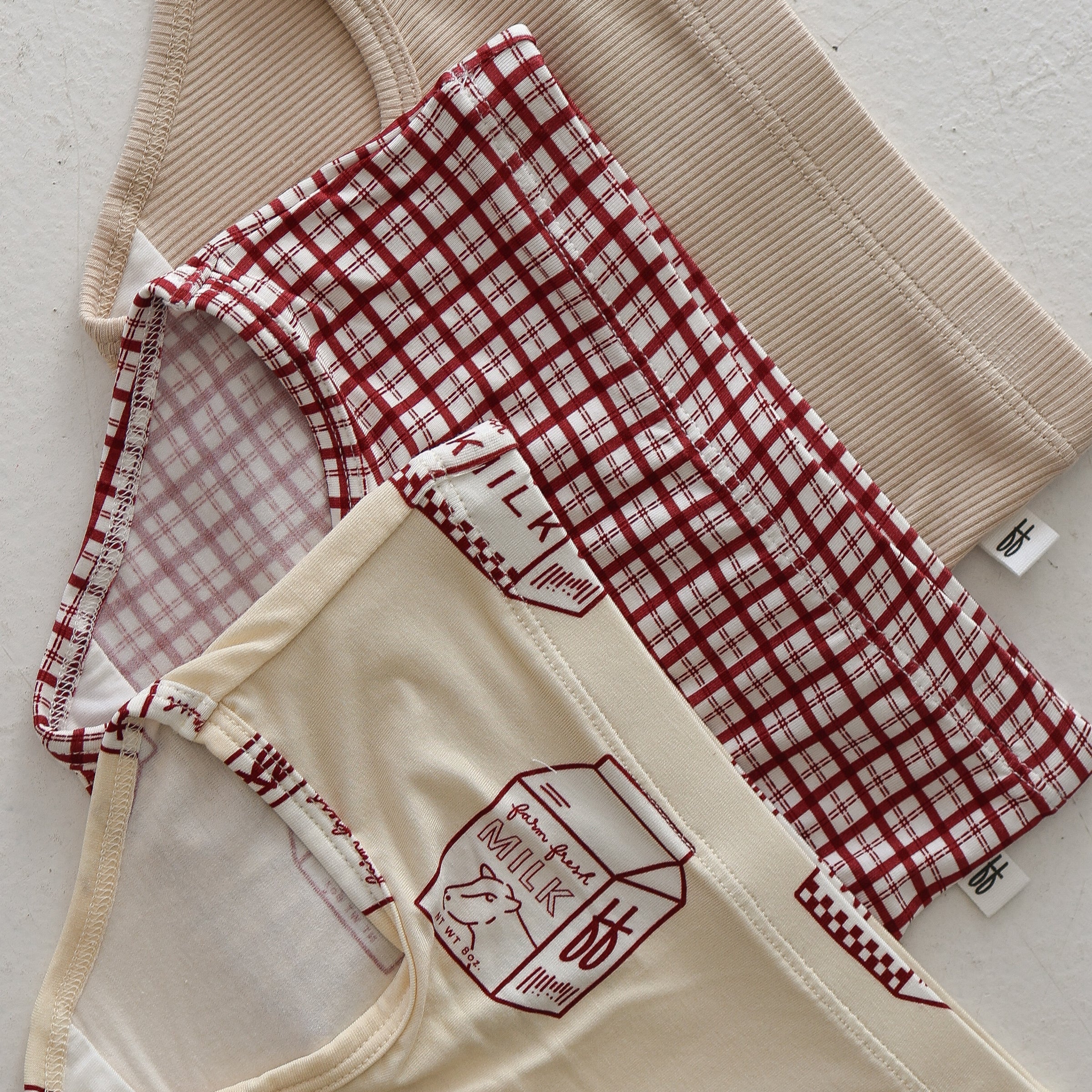 Girl's Bamboo Briefs (3 Pack) | Window Pane, Milk & Ribbed Cream