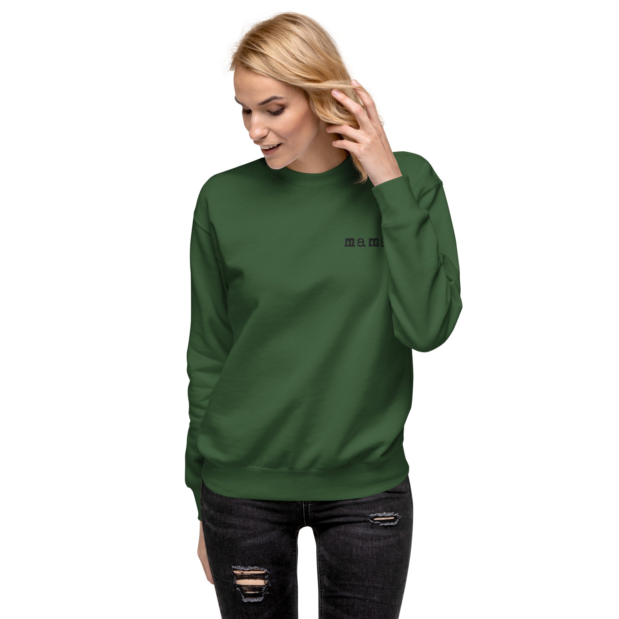 Mama. Embroidered |  Premium Adult Sweatshirt