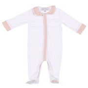 MON BEAU TROUSSEAU | Girls White & Dusty Rose Cotton All-in-One