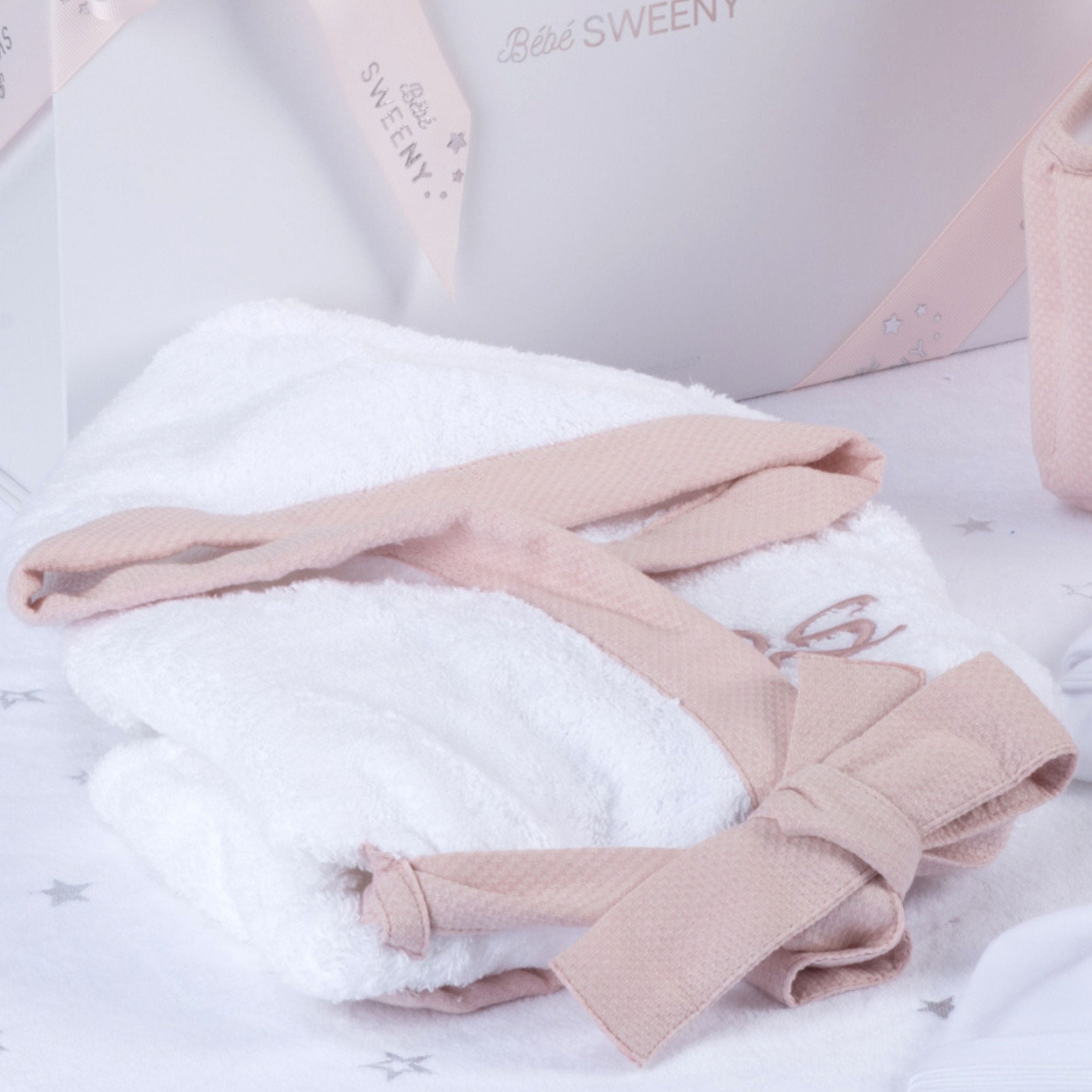 MON BEAU TROUSSEAU | Girls White & Dusty Rose Bathrobe