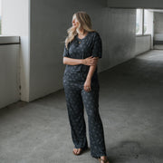 Women's Boxy Tee Lounge Set | Smiley Ribbed