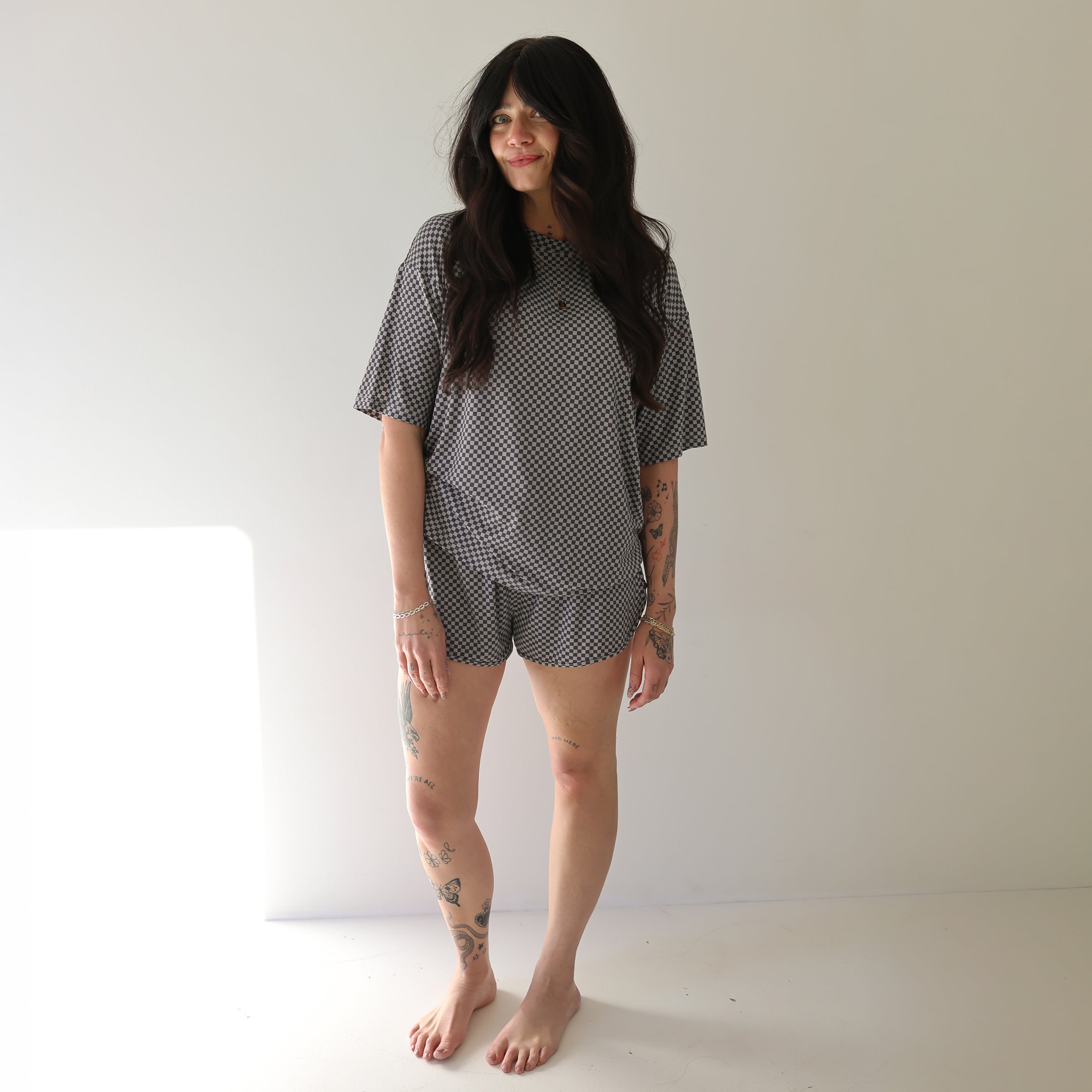 Women's Bamboo Short Set | Street Micro Check