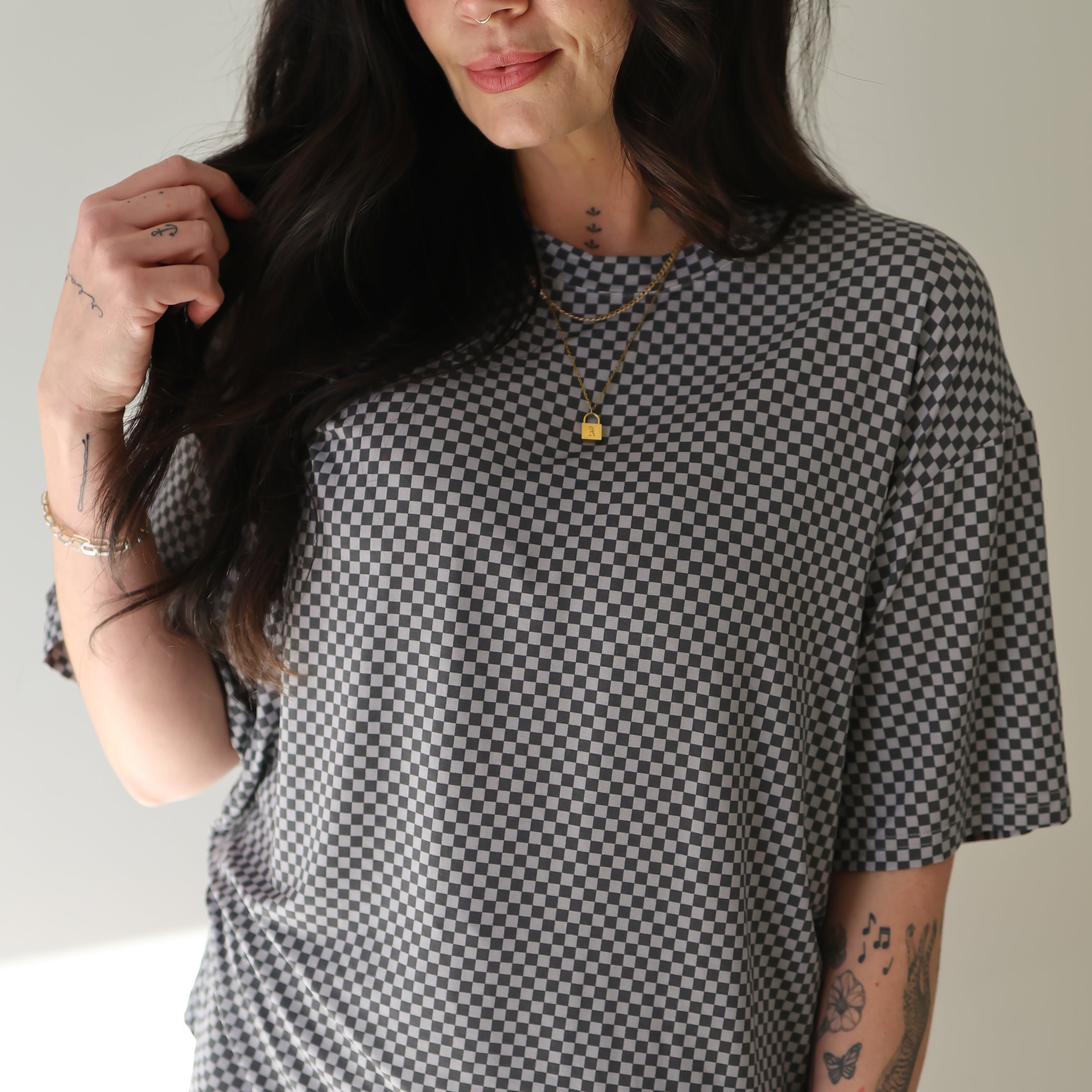 Women's Bamboo Short Set | Street Micro Check