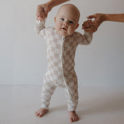 Bamboo Zip Pajamas | Checkerboard