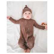 Brown Lightning Baby Pajamas | Zipper Romper