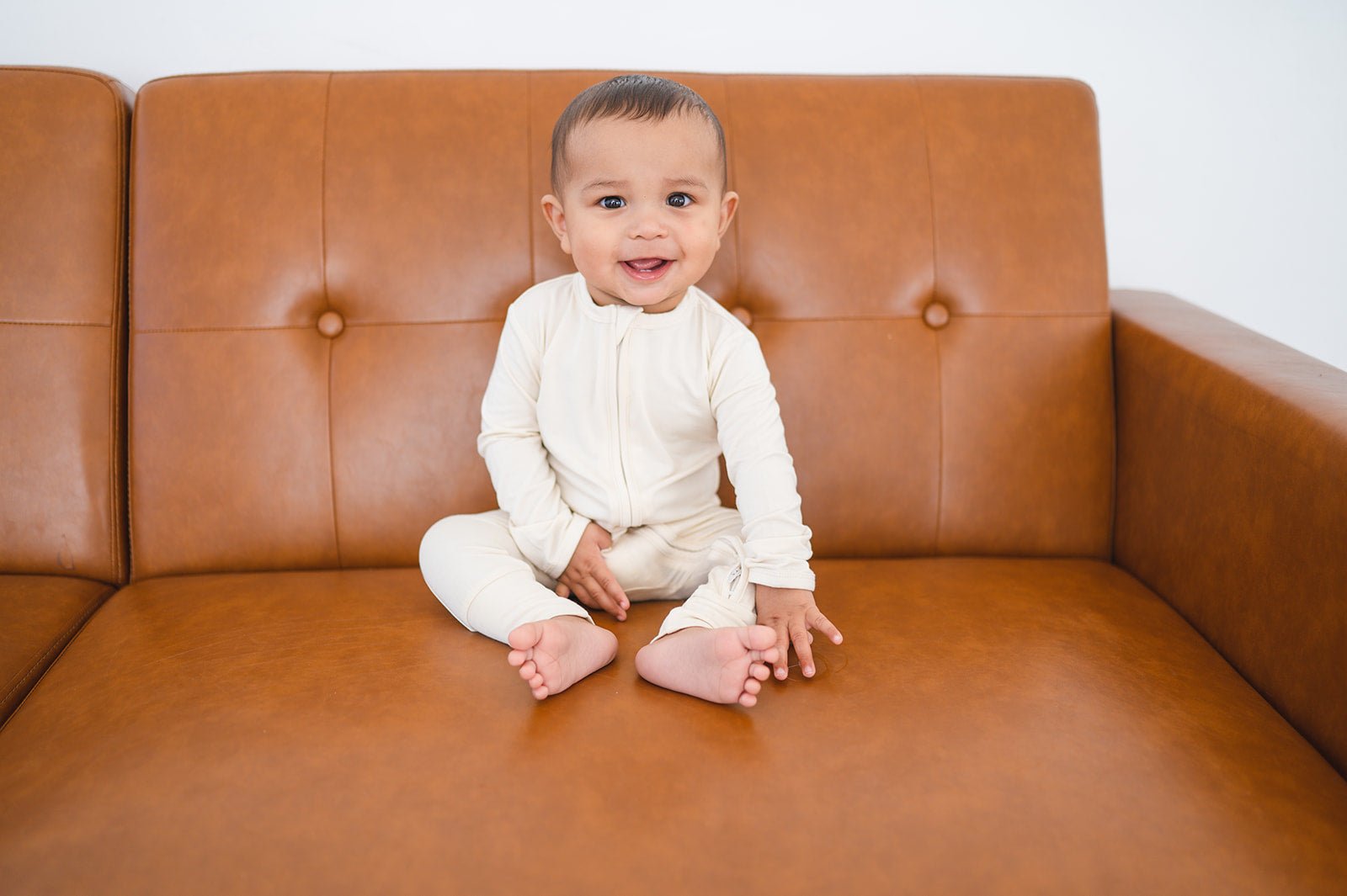 Cream Baby Pajamas | Zipper Romper